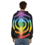 Seven Chakras Rainbow Of Life Print Men's Velvet Pullover Hoodie