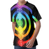 Seven Chakras Rainbow Of Life Print Men's Velvet T-Shirt