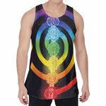Seven Chakras Rainbow Of Life Print Men's Velvet Tank Top