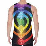 Seven Chakras Rainbow Of Life Print Men's Velvet Tank Top
