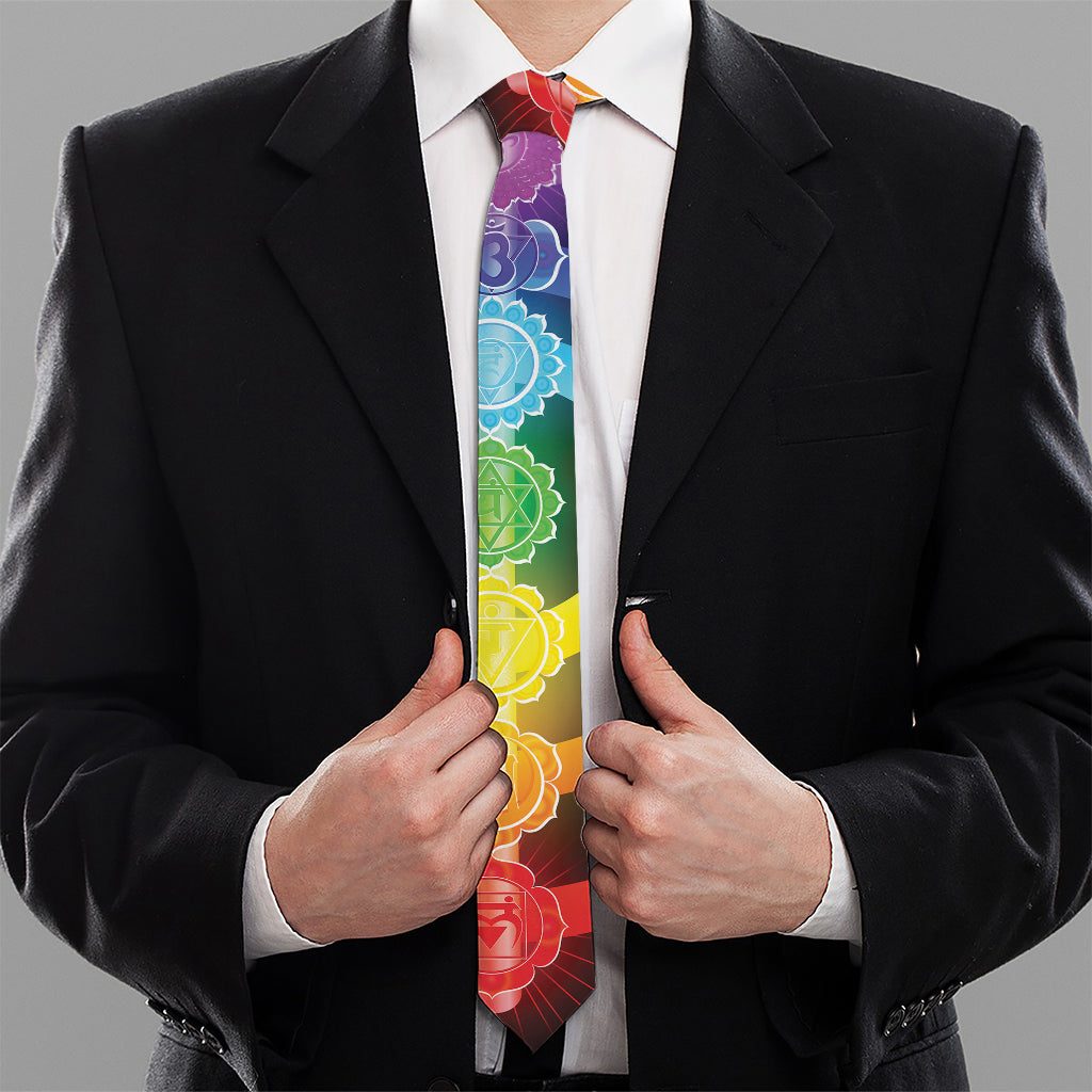 Seven Chakras Rainbow Of Life Print Necktie