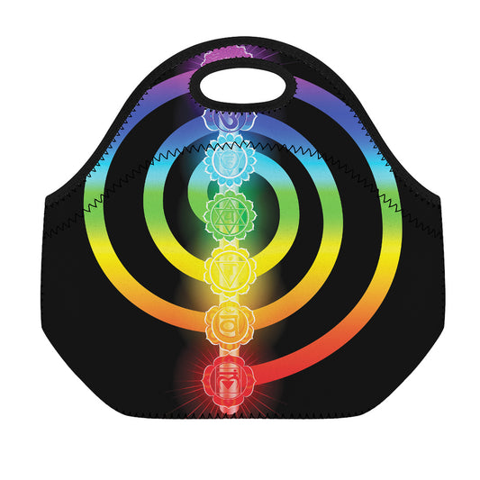 Seven Chakras Rainbow Of Life Print Neoprene Lunch Bag