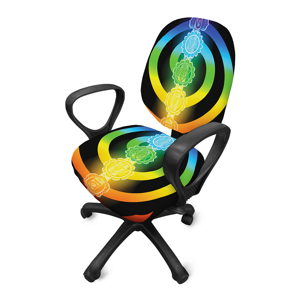 Seven Chakras Rainbow Of Life Print Office Chair Cover