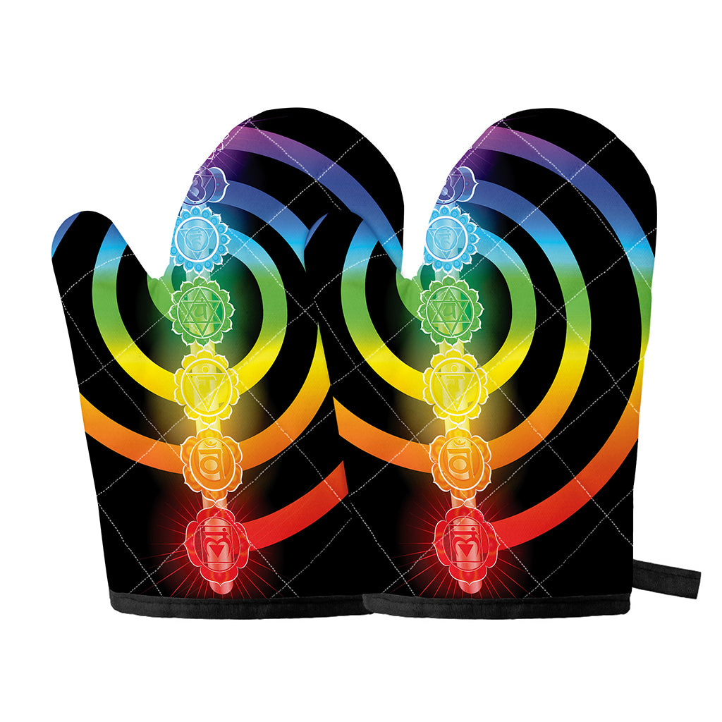 Seven Chakras Rainbow Of Life Print Oven Mitts