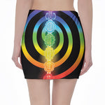 Seven Chakras Rainbow Of Life Print Pencil Mini Skirt