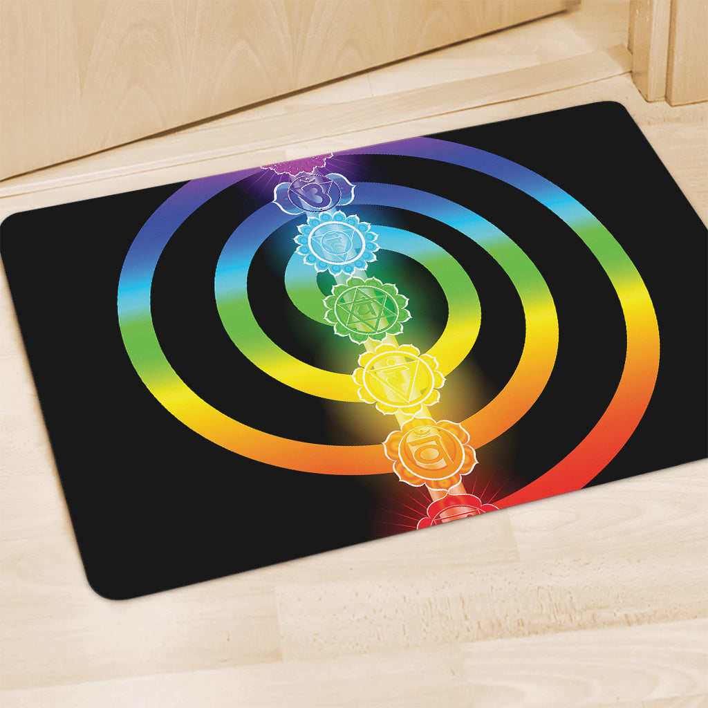 Seven Chakras Rainbow Of Life Print Polyester Doormat