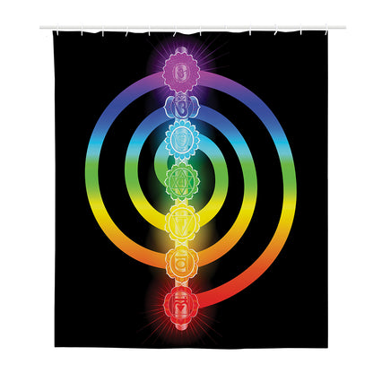 Seven Chakras Rainbow Of Life Print Polyester Shower Curtain