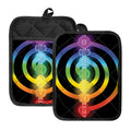 Seven Chakras Rainbow Of Life Print Pot Holders With Pocket