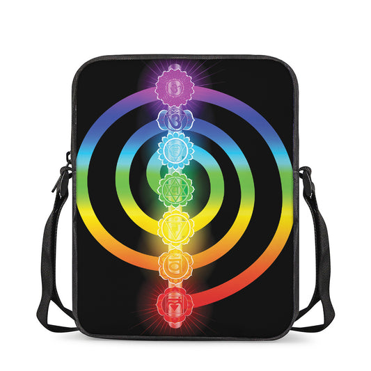 Seven Chakras Rainbow Of Life Print Rectangular Crossbody Bag