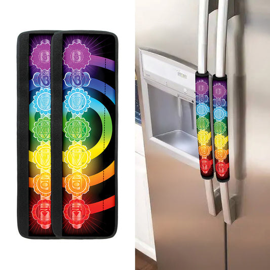 Seven Chakras Rainbow Of Life Print Refrigerator Handle Covers