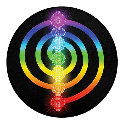 Seven Chakras Rainbow Of Life Print Round Blanket