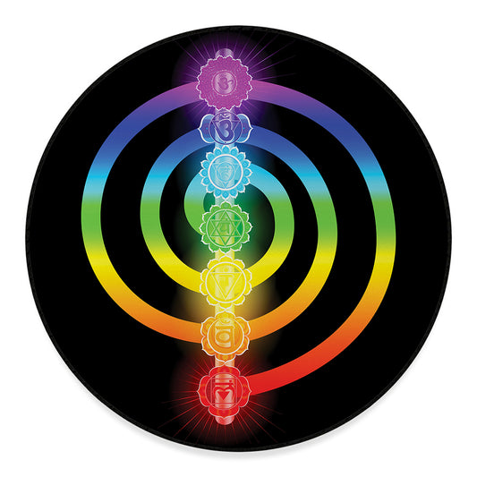 Seven Chakras Rainbow Of Life Print Round Floor Mat