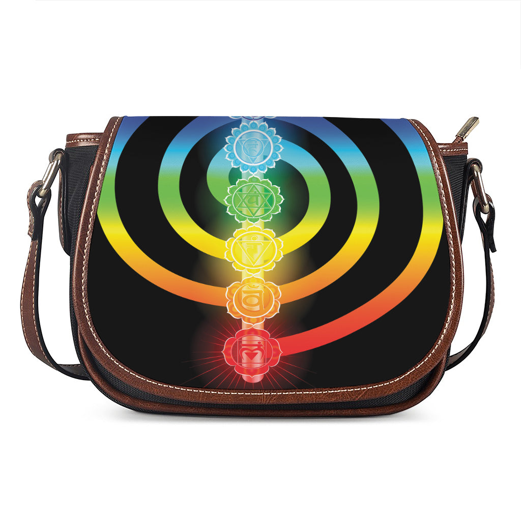 Seven Chakras Rainbow Of Life Print Saddle Bag
