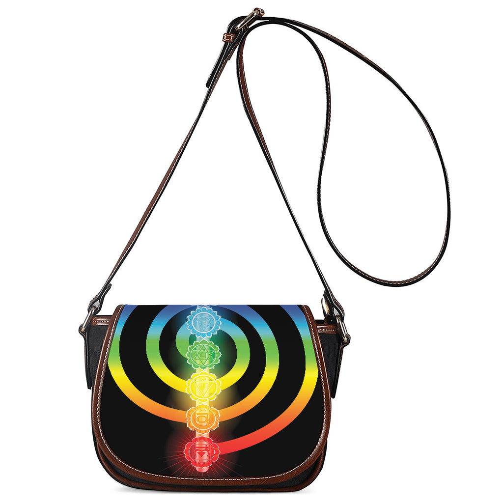 Seven Chakras Rainbow Of Life Print Saddle Bag