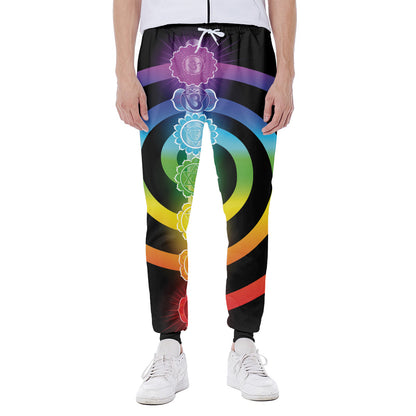 Seven Chakras Rainbow Of Life Print Scuba Joggers