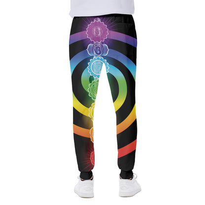 Seven Chakras Rainbow Of Life Print Scuba Joggers