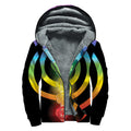Seven Chakras Rainbow Of Life Print Sherpa Lined Zip Up Hoodie
