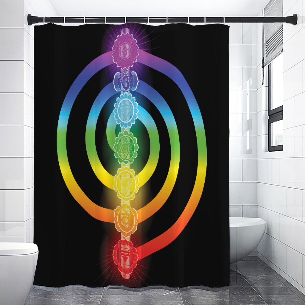 Seven Chakras Rainbow Of Life Print Shower Curtain