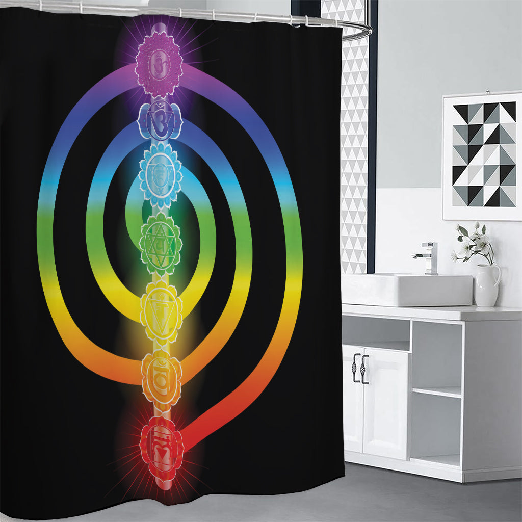 Seven Chakras Rainbow Of Life Print Shower Curtain