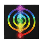 Seven Chakras Rainbow Of Life Print Silk Bandana