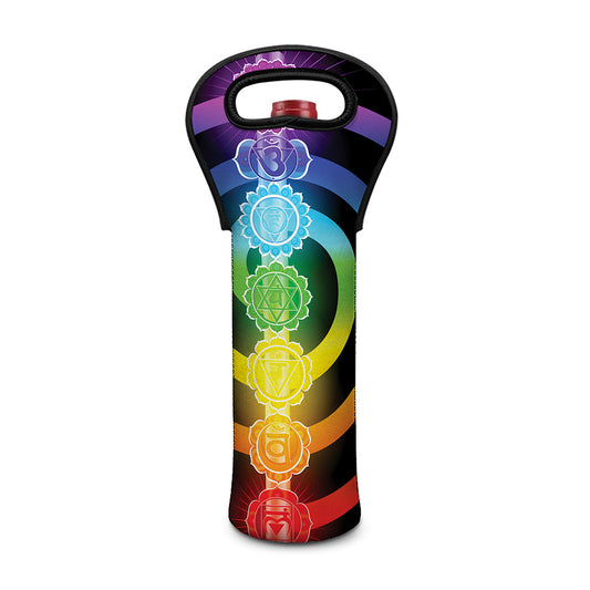 Seven Chakras Rainbow Of Life Print Single Neoprene Wine Tote