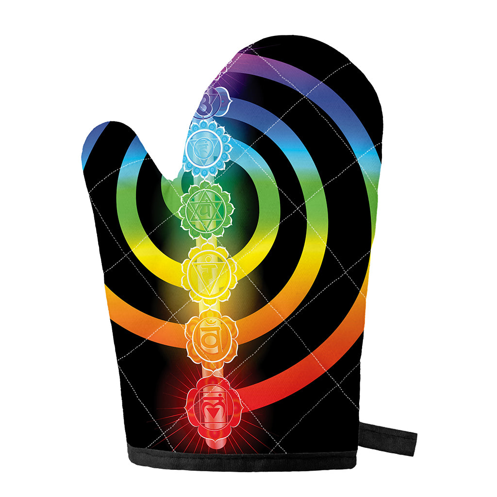 Seven Chakras Rainbow Of Life Print Single Oven Mitt