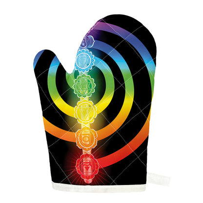 Seven Chakras Rainbow Of Life Print Single Oven Mitt