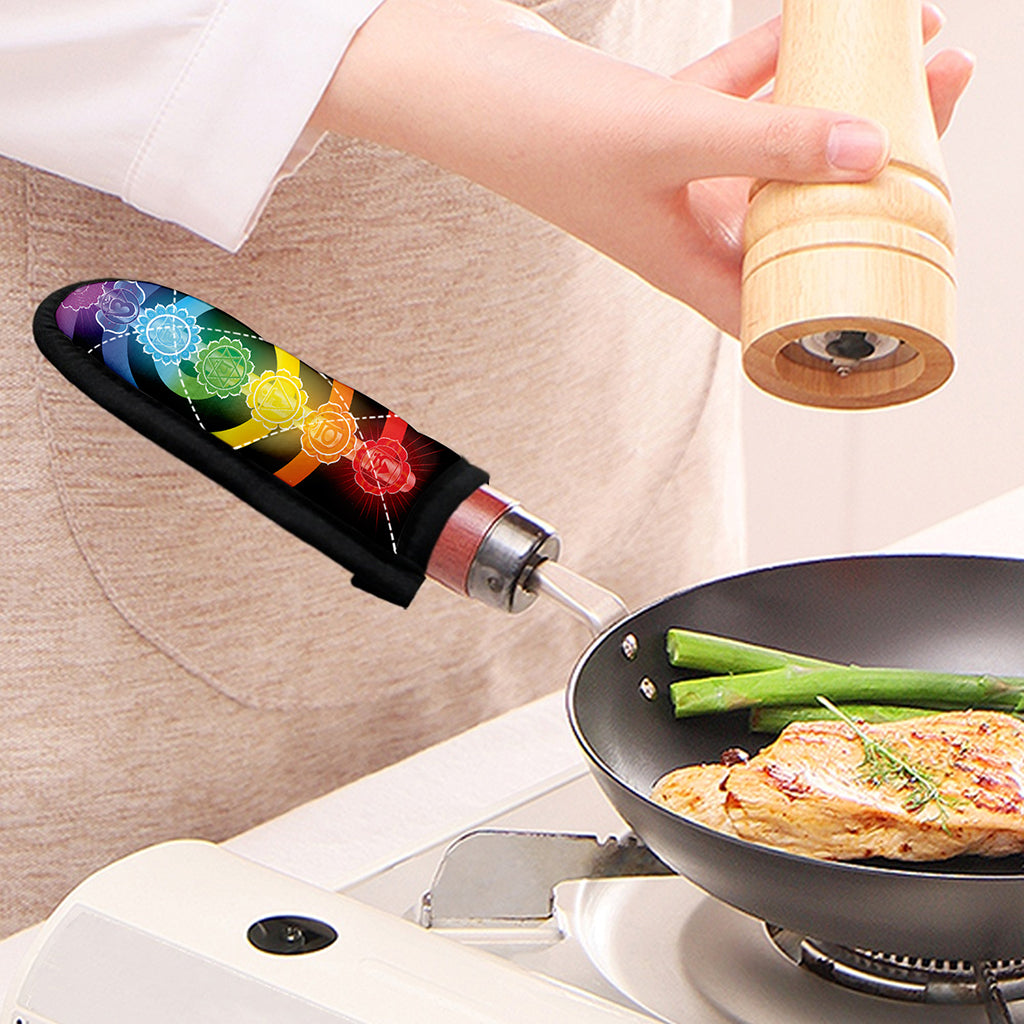 Seven Chakras Rainbow Of Life Print Skillet Handle Cover