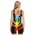 Seven Chakras Rainbow Of Life Print Sleeveless One Piece Swimsuit