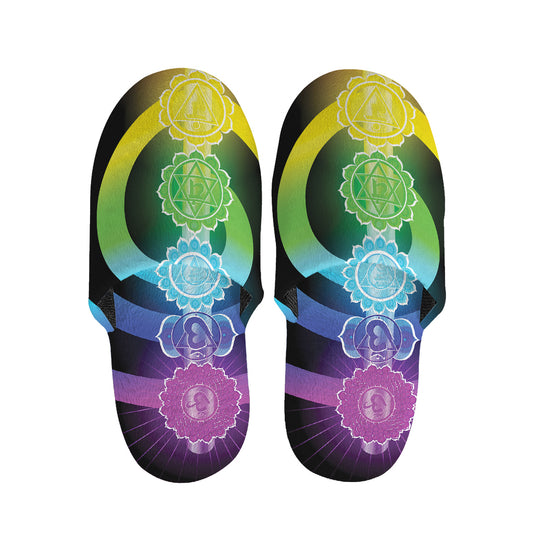 Seven Chakras Rainbow Of Life Print Slippers