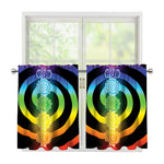 Seven Chakras Rainbow Of Life Print Tier Curtains
