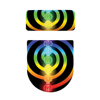 Seven Chakras Rainbow Of Life Print Toilet Lid And Tank Cover Set