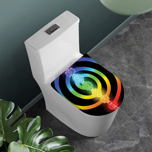 Seven Chakras Rainbow Of Life Print Toilet Lid Cover