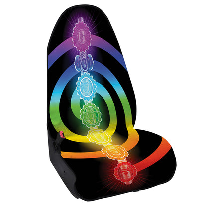 Seven Chakras Rainbow Of Life Print Waterproof Car Seat Cover