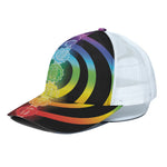 Seven Chakras Rainbow Of Life Print White Mesh Trucker Cap