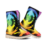 Seven Chakras Rainbow Of Life Print Winter Boots