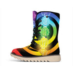 Seven Chakras Rainbow Of Life Print Winter Boots