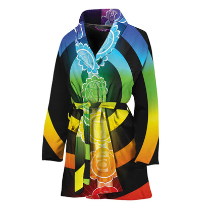 Seven Chakras Rainbow Of Life Print Women's Bathrobe