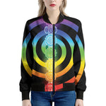 Seven Chakras Rainbow Of Life Print Women's Bomber Jacket