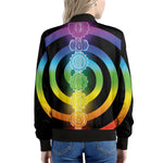 Seven Chakras Rainbow Of Life Print Women's Bomber Jacket
