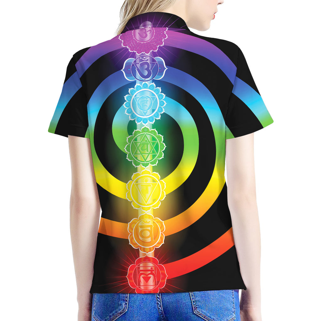 Seven Chakras Rainbow Of Life Print Women's Polo Shirt
