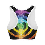 Seven Chakras Rainbow Of Life Print Women's Sports Bra