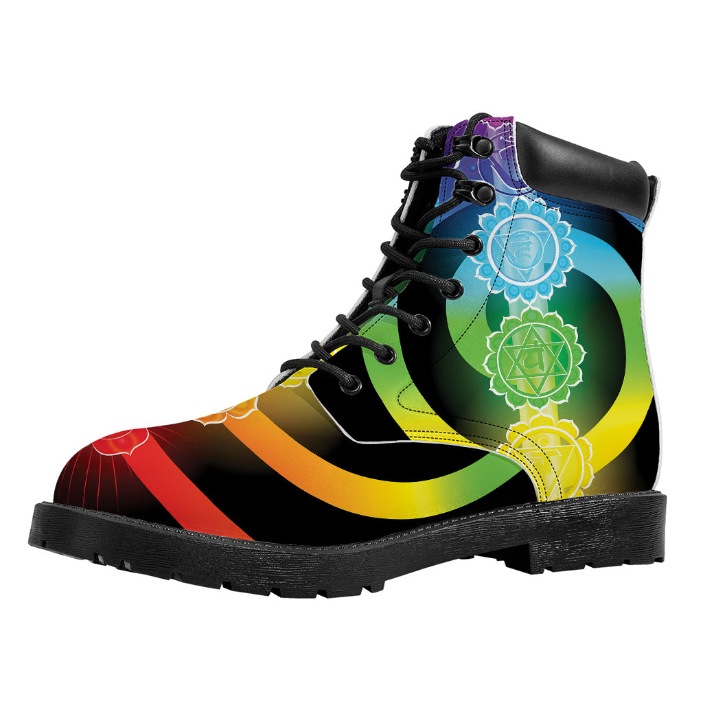 Seven Chakras Rainbow Of Life Print Work Boots