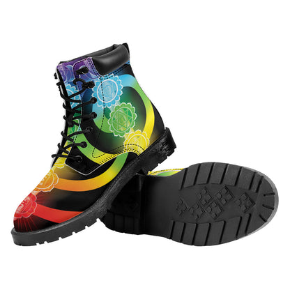 Seven Chakras Rainbow Of Life Print Work Boots