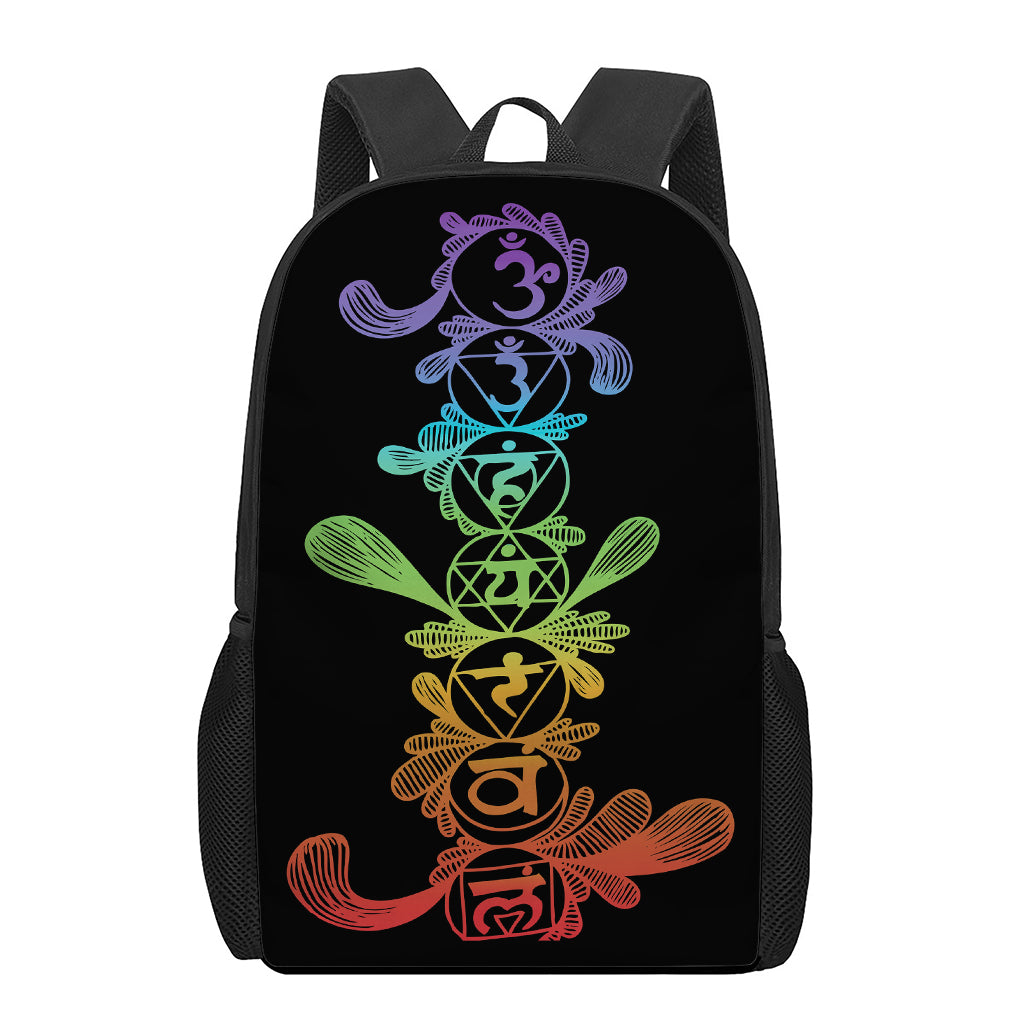 Seven Spiritual Chakras Print 17 Inch Backpack