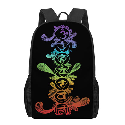 Seven Spiritual Chakras Print 17 Inch Backpack