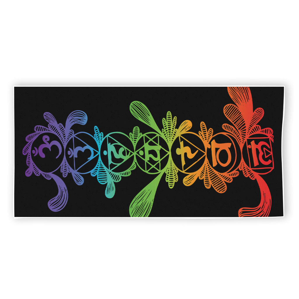 Seven Spiritual Chakras Print Beach Towel