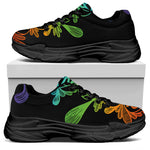 Seven Spiritual Chakras Print Black Chunky Shoes