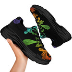 Seven Spiritual Chakras Print Black Chunky Shoes