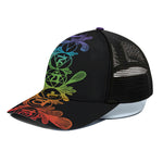 Seven Spiritual Chakras Print Black Mesh Trucker Cap
